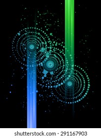 Disco club flayer with colorful elements. Ideal for poster and music background.