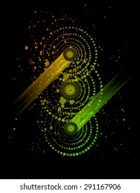 Disco club flayer with colorful elements. Ideal for poster and music background.