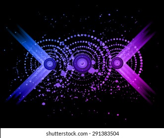 Disco club flayer with colorful elements. Ideal for poster and music background.