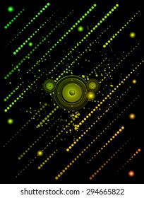 Disco club flayer with colorful elements. Ideal for poster and music background.