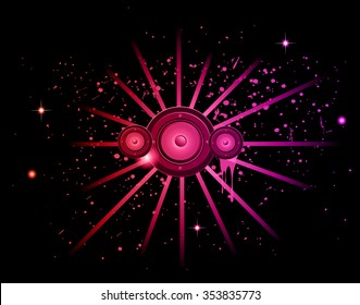 Disco club flayer with colorful elements. Ideal for poster and music background.