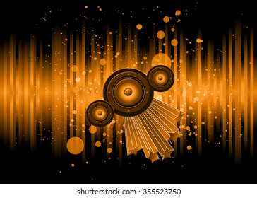 Disco club flayer with colorful elements. Ideal for poster and music background.