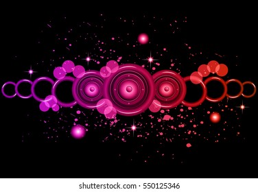 Disco club flayer with colorful elements. Ideal for poster and music background.