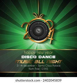 Disco club flyer with colorful elements. Ideal for poster and music background.