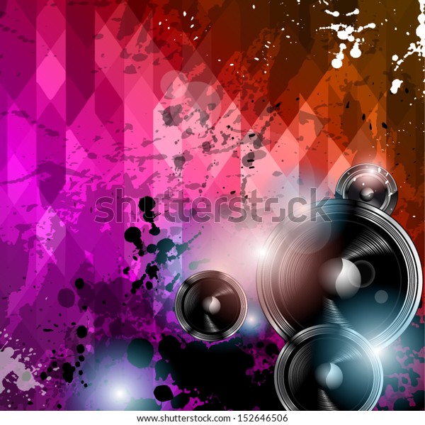 Disco Club Flyer Template Abstract Background Stock Vector Royalty Free