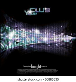 Disco | Club invitation background.Vector illustration.