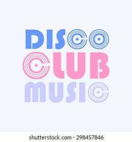 Disco club music emblem vector format