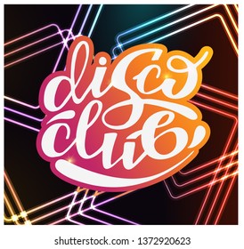 Disco Club Party - cute lettering label Banner
