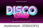 disco clubs typography premium editable text effect, 3D glow text