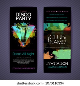 Disco cocktail party corporate identity templates. Disco background