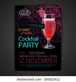 Disco cocktail party poster