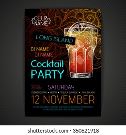 Disco cocktail party poster