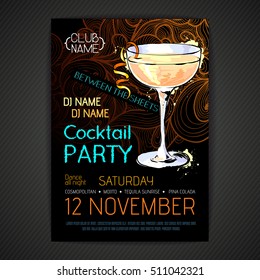 Disco cocktail party poster