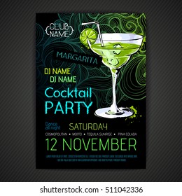 Disco cocktail party poster