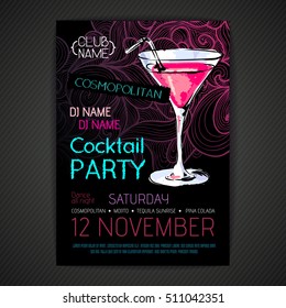 Disco cocktail party poster