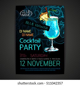 Disco cocktail party poster