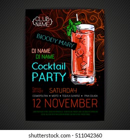 Disco cocktail party poster