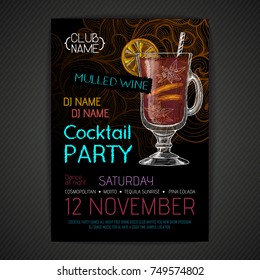Disco cocktail party poster