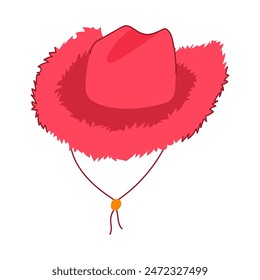 disco cowgirl hat cartoon. country cow, rodeo element, cute west disco cowgirl hat sign. isolated symbol vector illustration