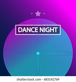 Cartel de diseño de arte Disco Dance con formas abstractas y caídas de colores detrás del espacio para el texto. Volante artístico moderno o fondo de fiesta tailandesa.