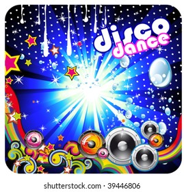 Disco Dance Colorful Music Background for Poster or Flyers