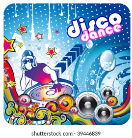 Disco Dance Colorful Music Background for Poster or Flyers