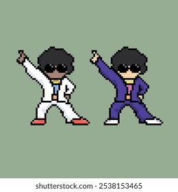 disco dance man pixel art