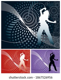 Disco Dancer girl with microphone