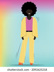 Disco dancer at the disco. A man from the 90s. Vivid image