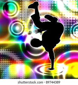 Disco dancer. Vector eps10 illustration.