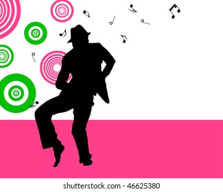 Disco dancer. Vector illustration for design use.