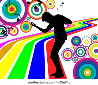 Disco dancer. Vector illustration for design use.