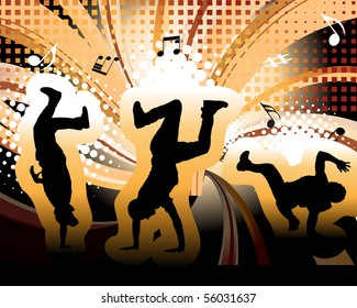 Disco dancer. Vector illustration for design use.