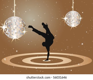 Disco dancer. Vector illustration for design use.