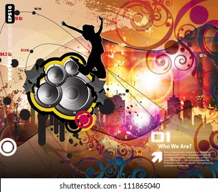 Disco dancing people. Vector illustration