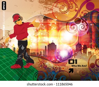 Gente bailando disco. Ilustración del vector