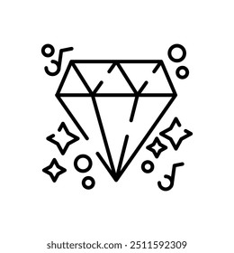 Ícone Disco Diamond Outline, ilustração de vetor