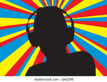 Disco DJ-4 (editable vector image)