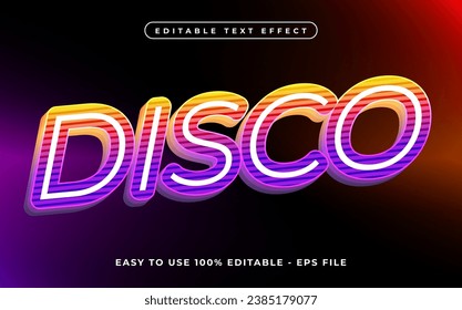Disco editable text effect mock up use for logo and business brand, 3d typography template