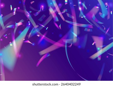 Disco Effect. Laser Christmas Serpentine. Retro Sparkle. Digital Flag. Isolated Banner. Carnaval Glitter. Explosion Background. Purple Art Confetti. Pink Disco Effect