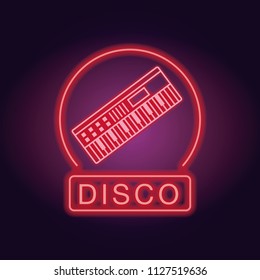 Disco emblem neon lights