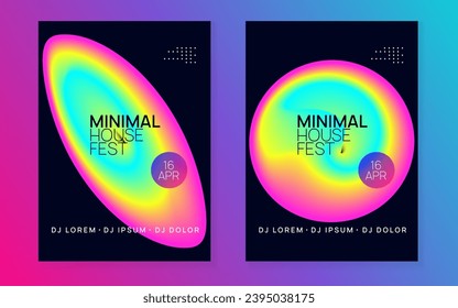 Disco Event. Creative Background For Set Shape. Indie House Party. Jazz Effect For Magazine. Music And Exhibition Vector. Pink And Blue Disco Event