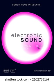 Disco Event. Electro And Carnival Design. Wave Art For Brochure. Fun Dance Banner. Gradient Pattern For Invitation Layout. Pink And White Disco Event