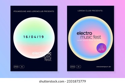 Festival Disco. Patrón Geométrico Para Forma De Folleto. Arte Indie Para Portada. Afiche de moda del Club. Diseño De Música Y Exposición. Festival Disco Rosa Y Azul