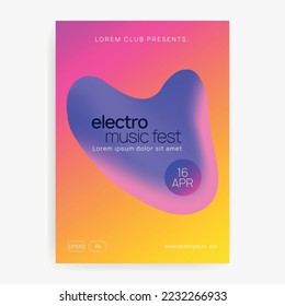 Disco Fest. Trance And Discotheque Concept. Creative Pattern For Cover Template. Cool Glitch For Presentation. Indie Neon Event. Purple And Turquoise Disco Fest