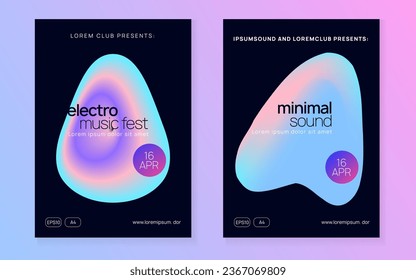 Disco Flyer. Creative Pattern For Brochure Template. Indie Glitch For Invitation. Bright Trance Party. Club And Nightlife Design. Pink And Blue Disco Flyer
