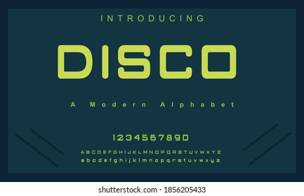 Disco font. Elegant alphabet letters font and number. Lettering Minimal Fashion Designs. Typography fonts regular uppercase and lowercase. vector illustration