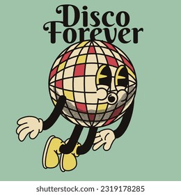 Disco Para Siempre Con Diseño De Caracteres Disco Groovy