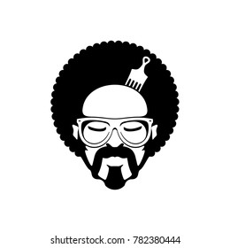 Disco Funk Flat Monochrome Vector Illustration