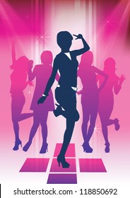 Disco girls vector